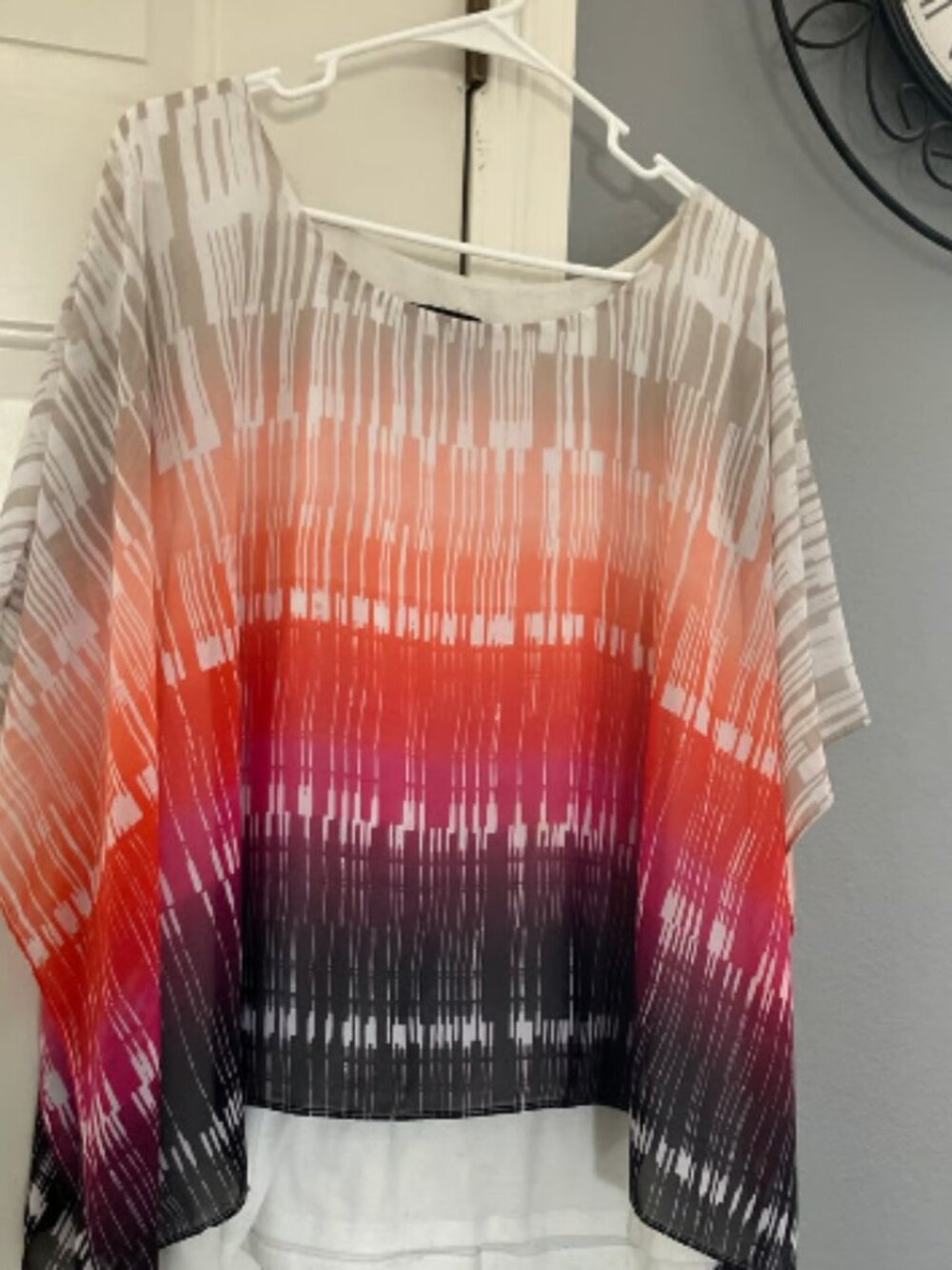 AGB Brand Size 2X Colorful Poncho Style Top